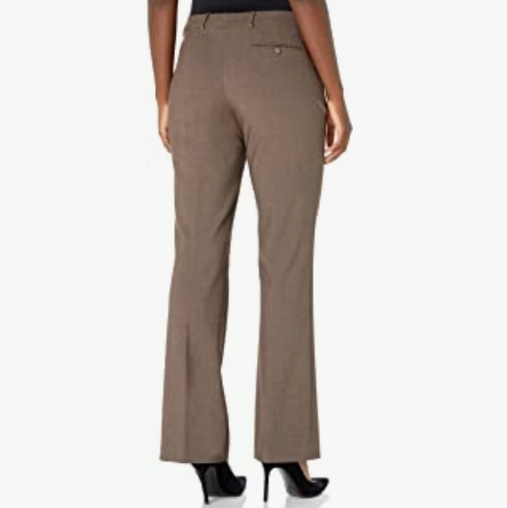 Calvin Klein Women's Modern Fit Heather Taupe Brown Lux Suit Pants w Belt Size 8